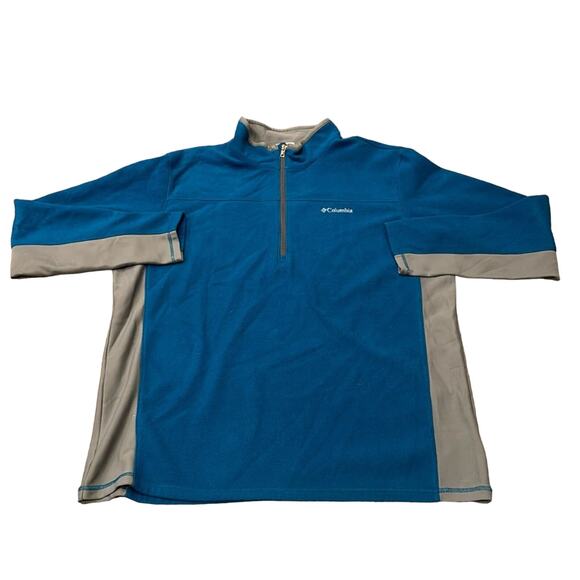 Columbia Men's Quarter Zip Fleece Pullover Teal Gray Size XXL - Picture 1 of 7